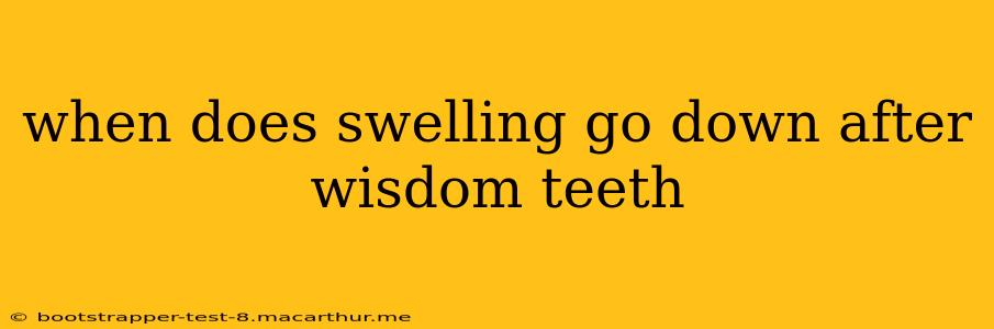 when does swelling go down after wisdom teeth