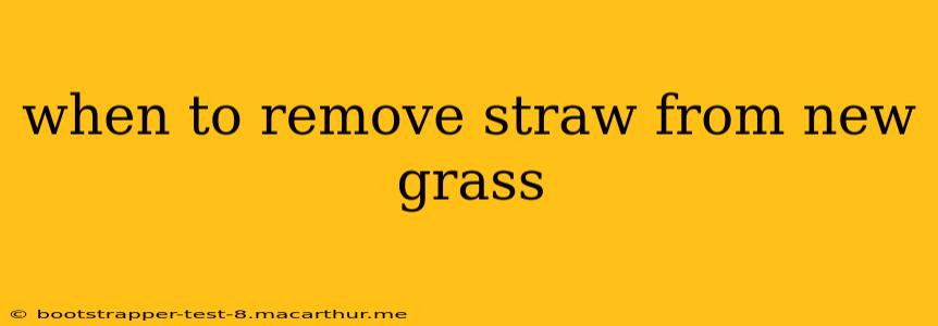 when to remove straw from new grass