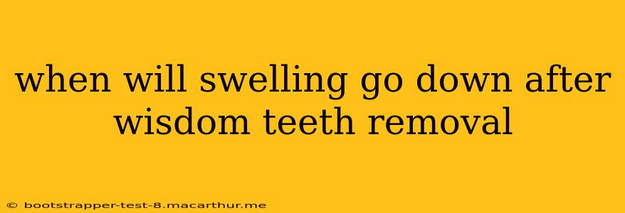 when will swelling go down after wisdom teeth removal
