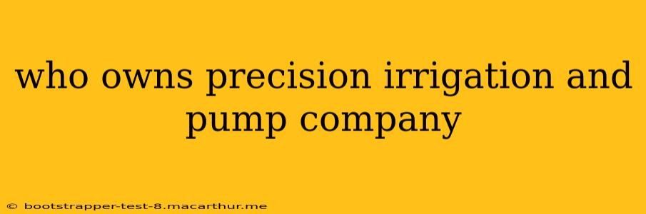 who owns precision irrigation and pump company